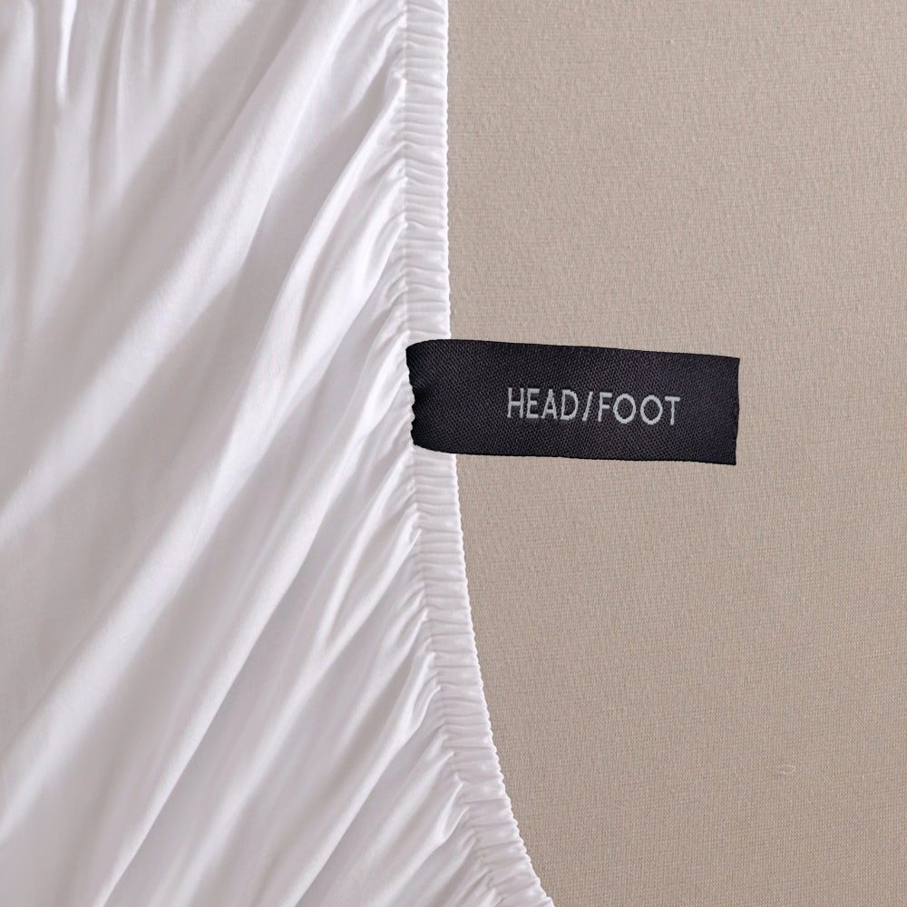 Casey Cotton Fitted Sheet 400TC White | Long Single Bed 40cm