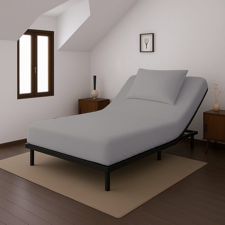Casey Cotton Fitted Sheet & Pillowcase Combo 400TC Pewter | Long Single Bed 40cm
