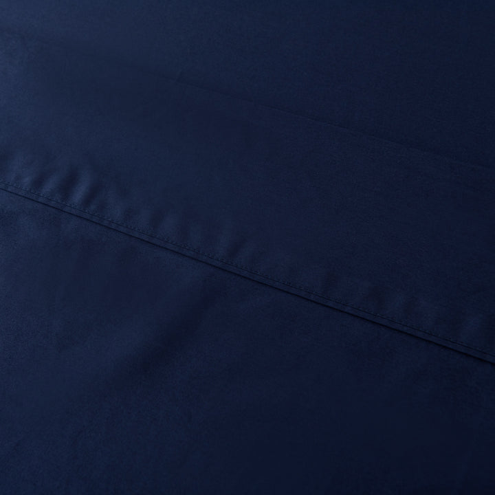 Casey Cotton Flat Sheet 400TC Navy | Queen Bed