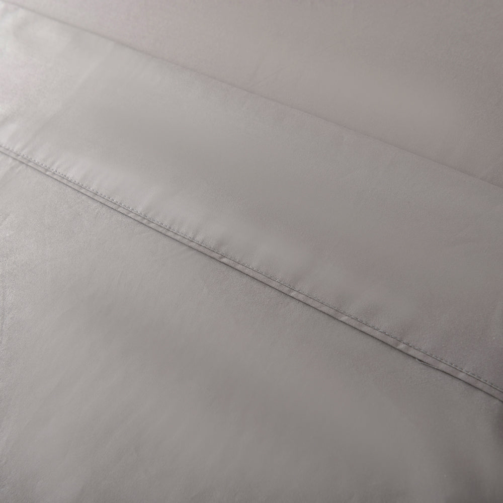 Casey Cotton Flat Sheet 400TC Pewter | Long Single Bed
