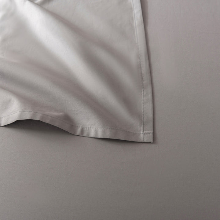 Casey Cotton Flat Sheet 400TC Pewter | Double Bed Mega