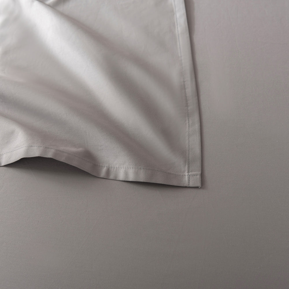 Casey Cotton Flat Sheet 400TC Pewter | Long Single Bed