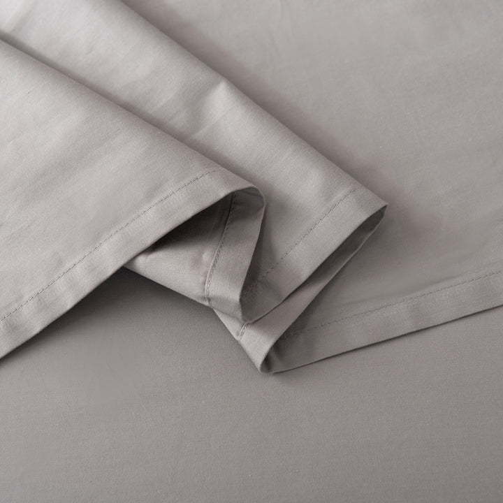 Casey Cotton Flat Sheet 400TC Pewter | Long Single Bed
