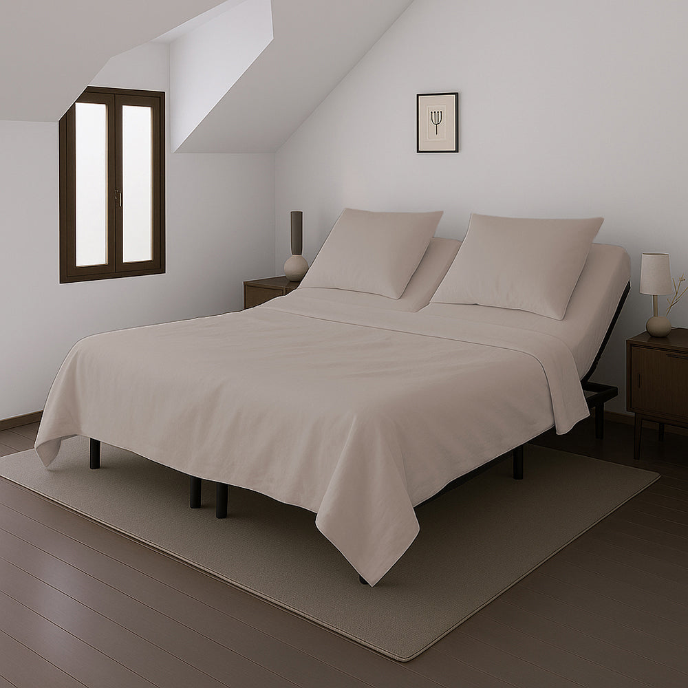 Casey Cotton Sheet Set 400TC Linen | Split Queen Bed 50cm