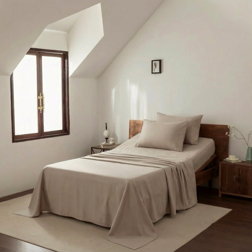 Casey Cotton Sheet Set 400TC Linen | Long Single Bed 40cm