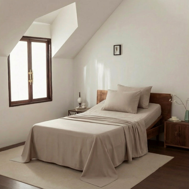 Casey Cotton Sheet Set 400TC Linen | Long Single Bed 40cm