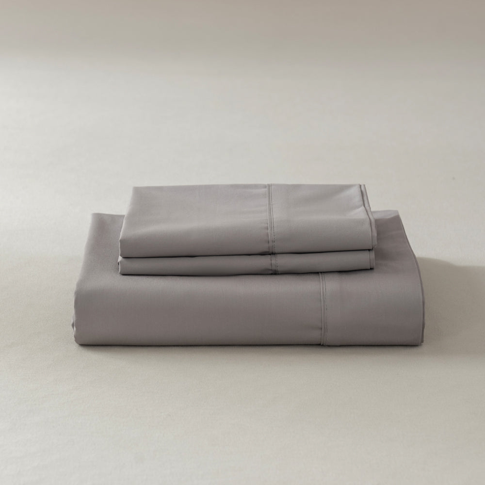 Casey Cotton Sheet Set 400TC Pewter | King Bed 60cm