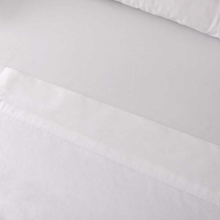 Casey Cotton Flat Sheet 400TC White | Single Bed