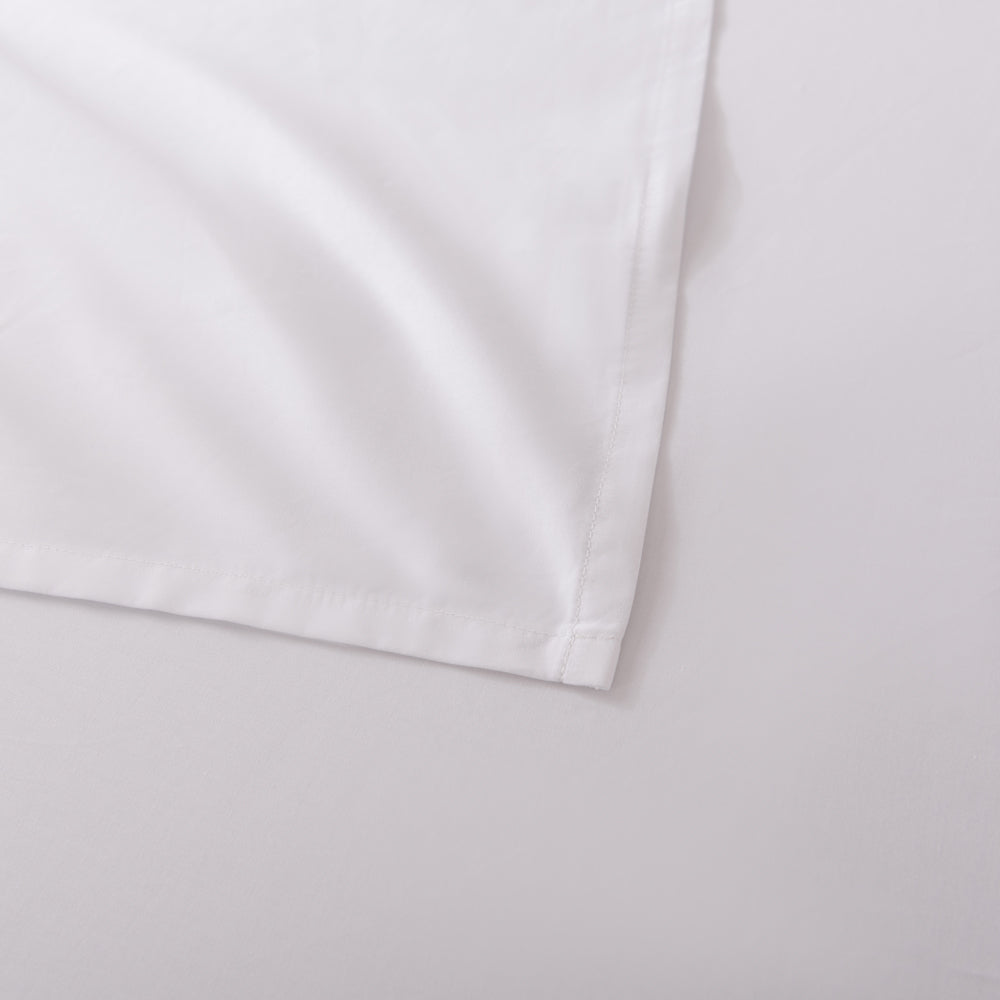 Casey Cotton Flat Sheet 400TC White | Single Bed