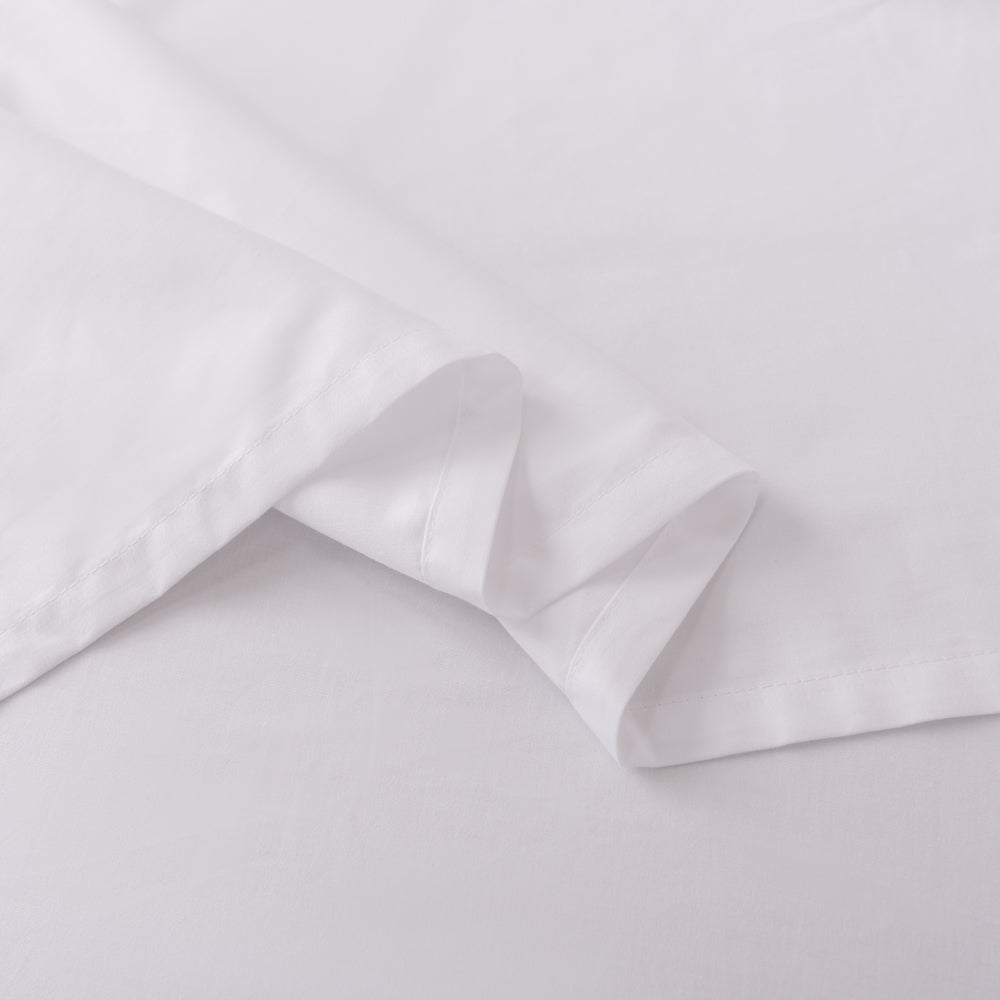 Casey Cotton Flat Sheet 400TC White | Single Bed