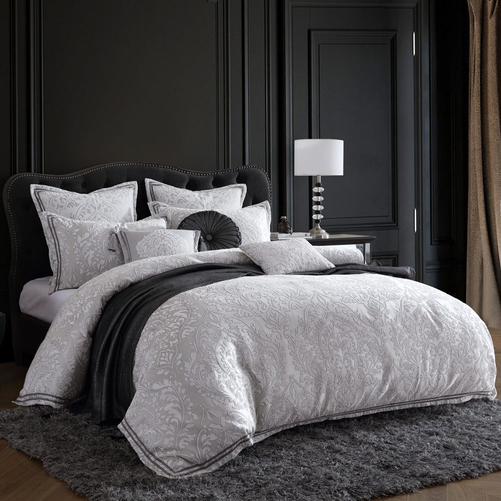 Alexander Silver Quilt Cover Set | Queen Bed