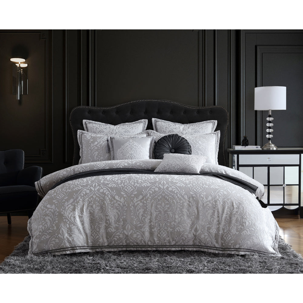 Alexander Silver Quilt Cover Set | Queen Bed