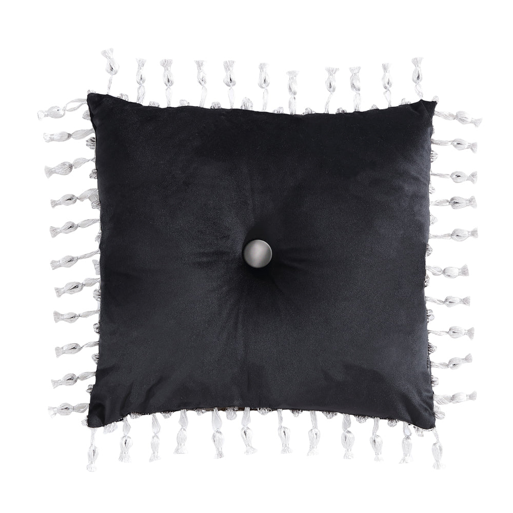 Chamonix Silver Button Square Filled Cushion