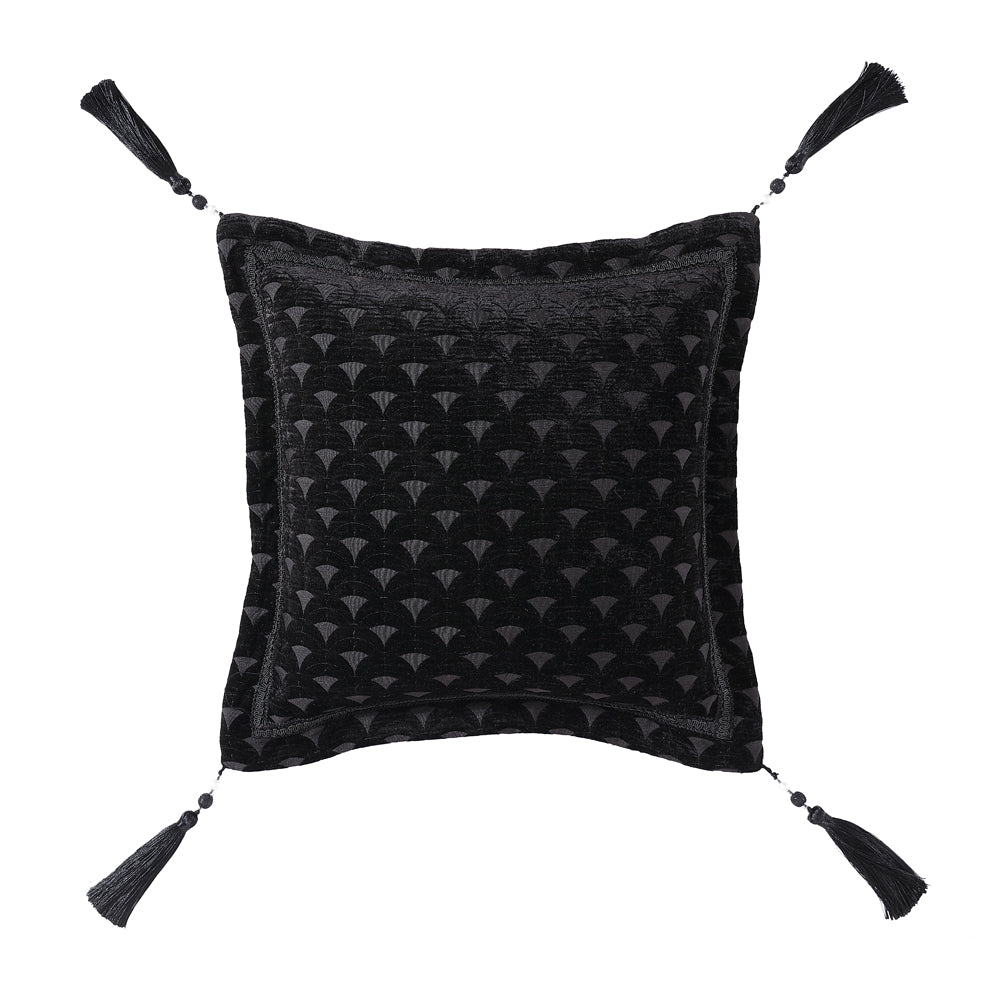 Davinci Imperial Black Square Filled Cushion | My Linen