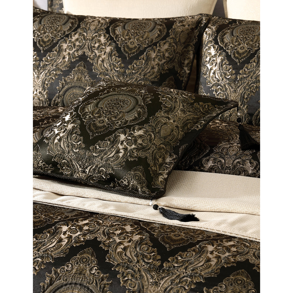 Davinci Monarch Black Square Filled Cushion Lifestyle | My Linen
