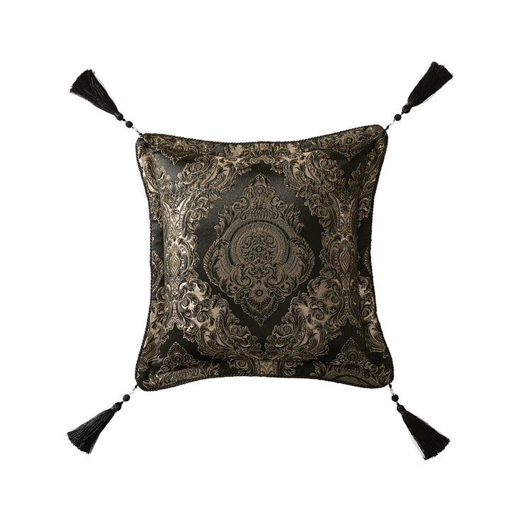 Davinci Monarch Black Square Filled Cushion | My Linen
