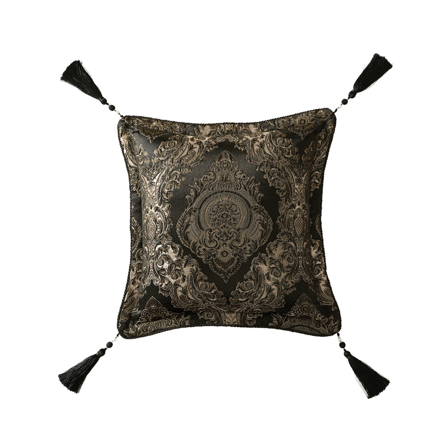 Davinci Monarch Black Square Filled Cushion | My Linen