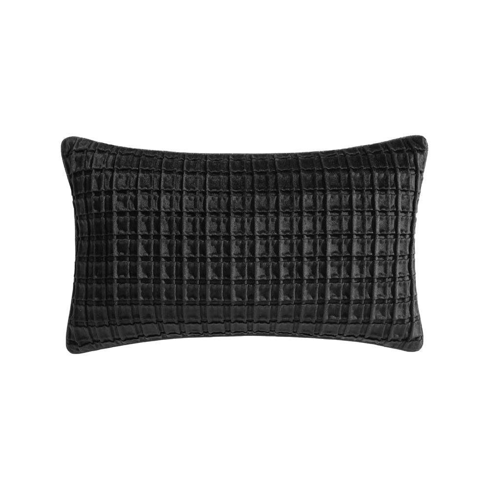 Davinci Opulence Velvet Black Long Filled Cushion | My Linen