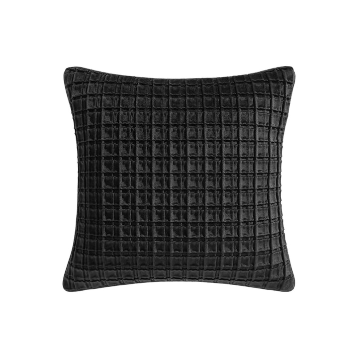 Davinci Opulence Velvet Black Square Filled Cushion | My Linen