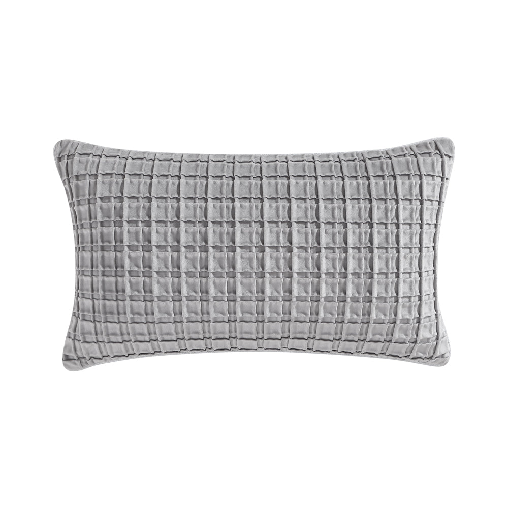 Davinci Opulence Velvet Silver Long Filled Cushion | My Linen