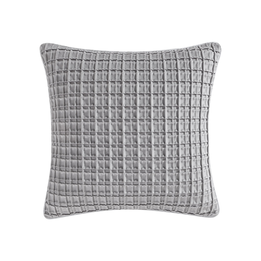 Davinci Opulence Velvet Silver Square Filled Cushion | My Linen