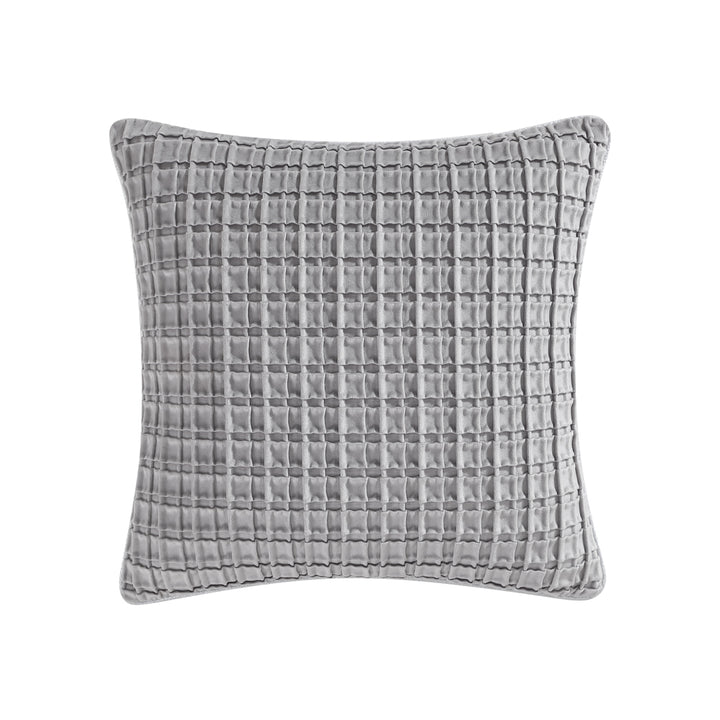 Davinci Opulence Velvet Silver Square Filled Cushion | My Linen