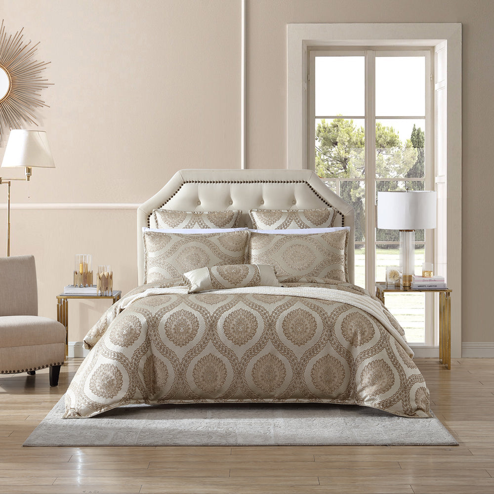 Sistine Gold Quilt Cover Set | Queen Bed