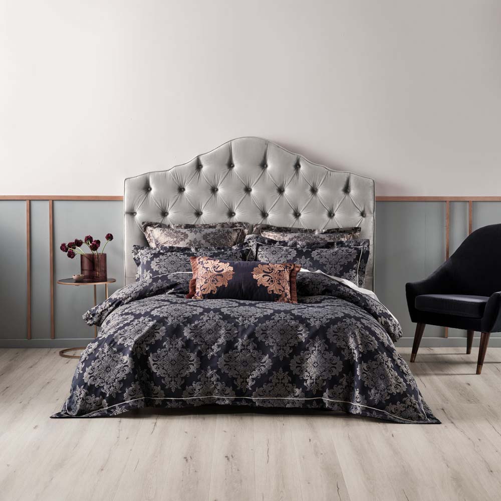 Yvette Navy Quilt Cover Set | Queen Bed