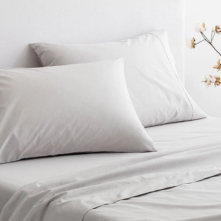 300TC Classic Percale Dove Sheet Set | King Bed