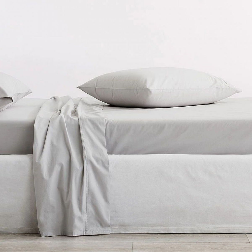 300TC Classic Percale Dove Sheet Set | King 50cm Bed