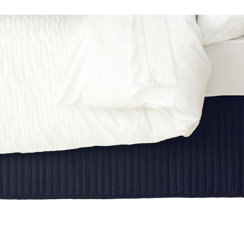 Navy Quilted Valance | King Single Bed