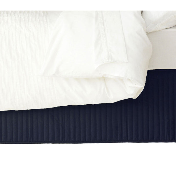 Navy Quilted Valance | Double Bed