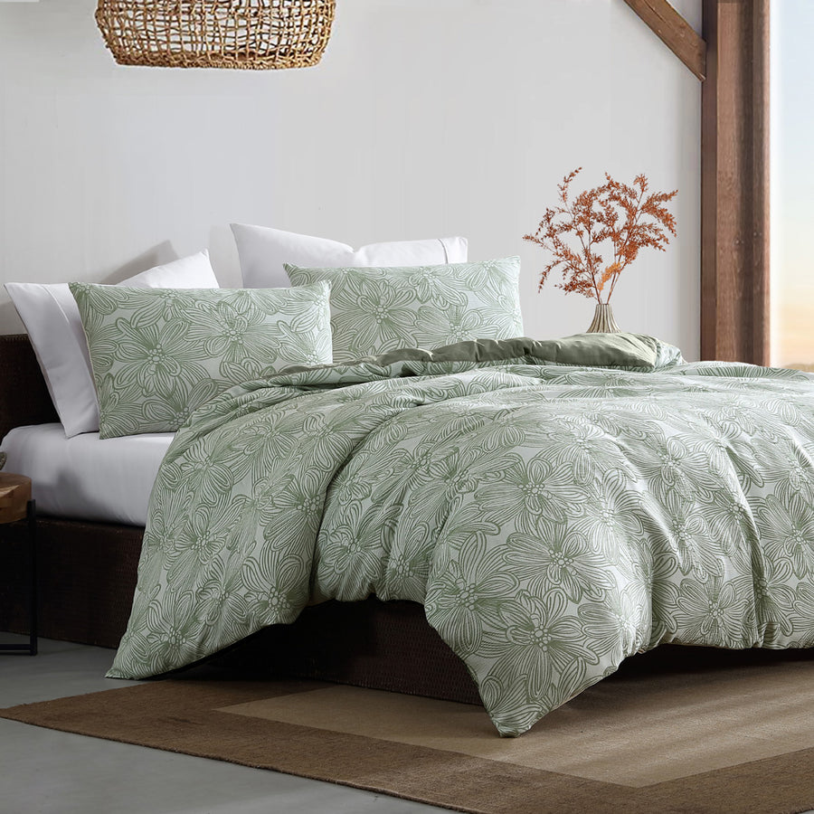 Ardor Boudoir Avena Green Quilt Cover Set | My Linen