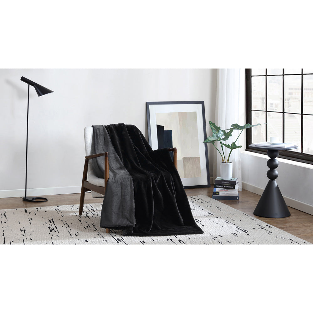 Ardor Boudoir Benz Black Faux Fur Throw Lifestyle | My Linen