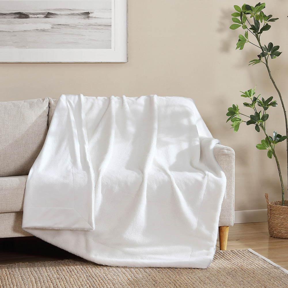 Ardor Boudoir Benz Cream Faux Fur Throw | My Linen
