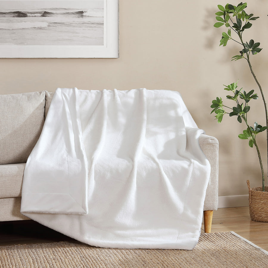 Ardor Boudoir Benz Cream Faux Fur Throw | My Linen