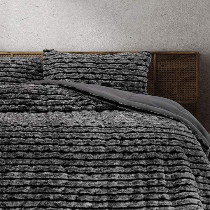 Ardor Boudoir Cole Ash Comforter Set Closeup | My Linen