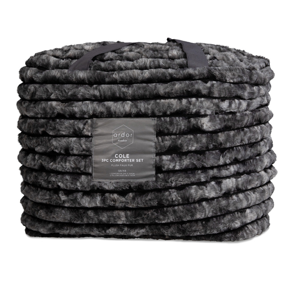 Ardor Boudoir Cole Ash Comforter Set Packaged | My Linen