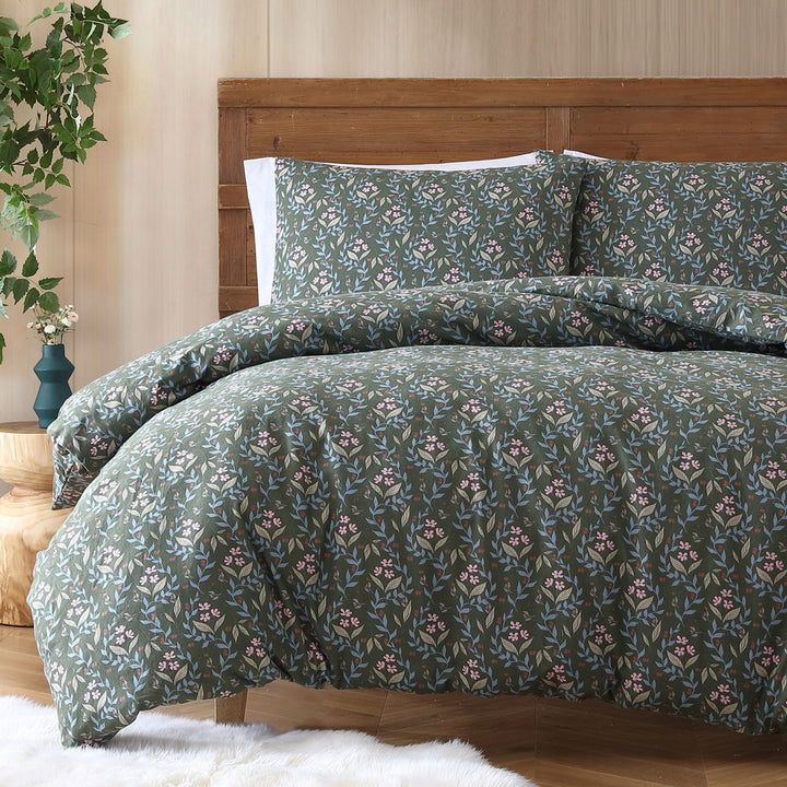 Ardor Boudoir Ditsy Flora Flannelette Quilt Cover Set Closeup | My Linen