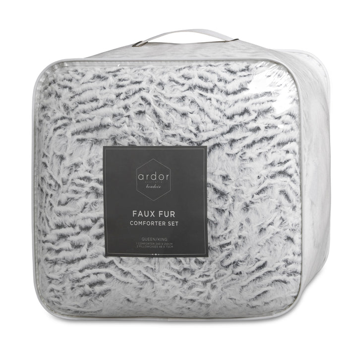 Ardor Boudoir Faux Fur Sherpa Comforter Set Packaged | My Linen