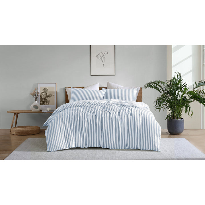 Ardor Boudoir Frankie Stripe Blue Quilt Cover Set Lifestyle | My Linen