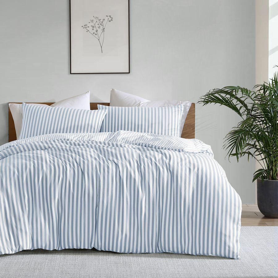 Ardor Boudoir Frankie Stripe Blue Quilt Cover Set | My Linen