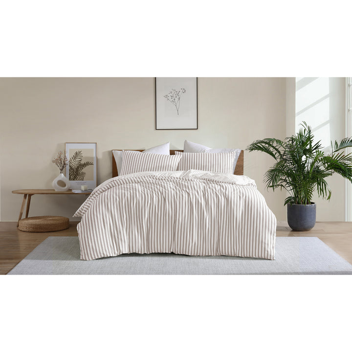 Ardor Boudoir Frankie Stripe Natural Quilt Cover Set Lifestyle | My Linen