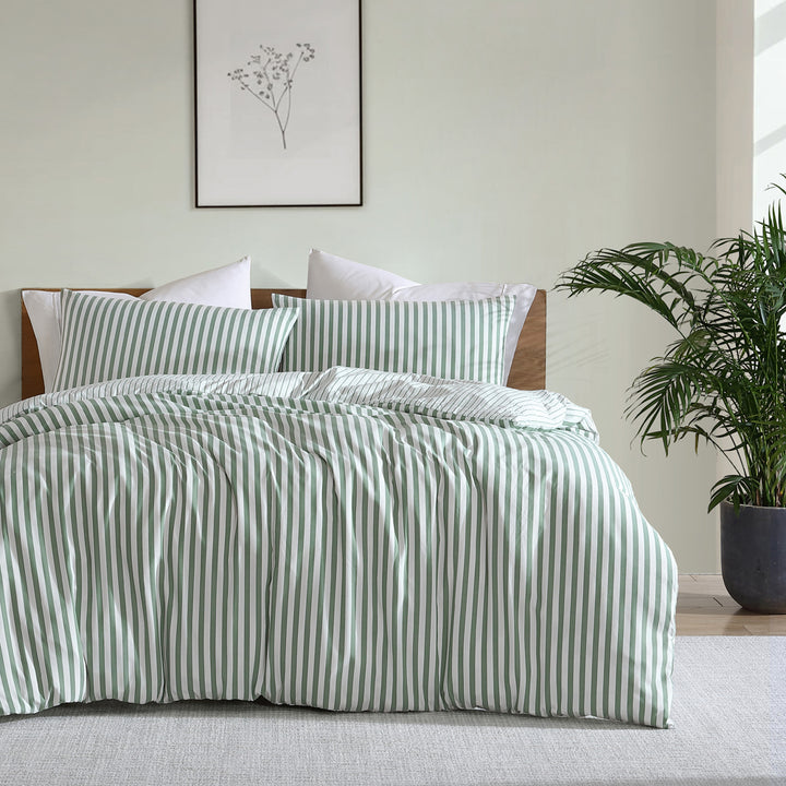 Ardor Boudoir Frankie Stripe Sage Quilt Cover Set | My Linen