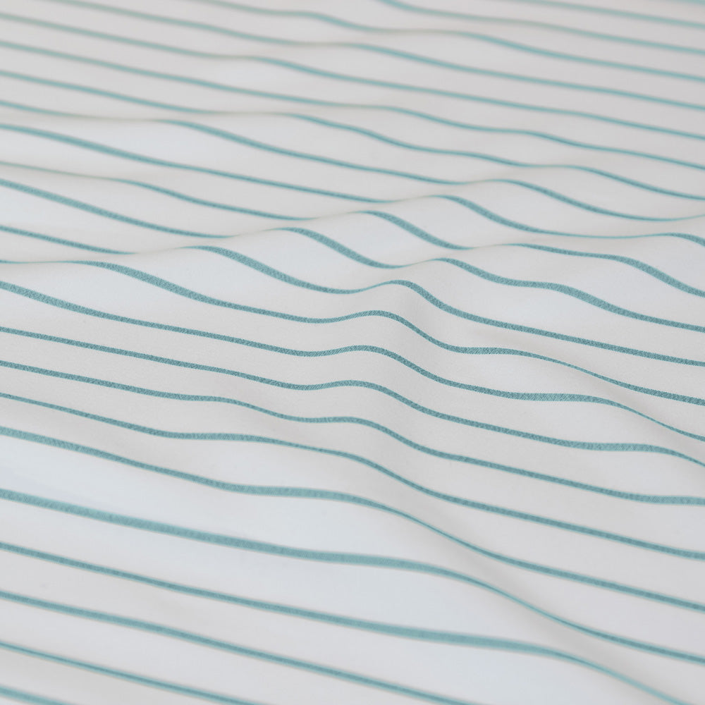 Ardor Boudoir Frankie Stripe Blue Sheet Set Detail Reverse | My Linen