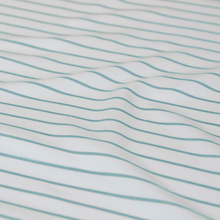 Ardor Boudoir Frankie Stripe Blue Sheet Set Detail Reverse | My Linen