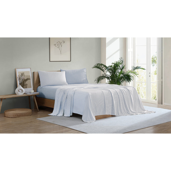 Ardor Boudoir Frankie Stripe Blue Sheet Set Lifestyle | My Linen