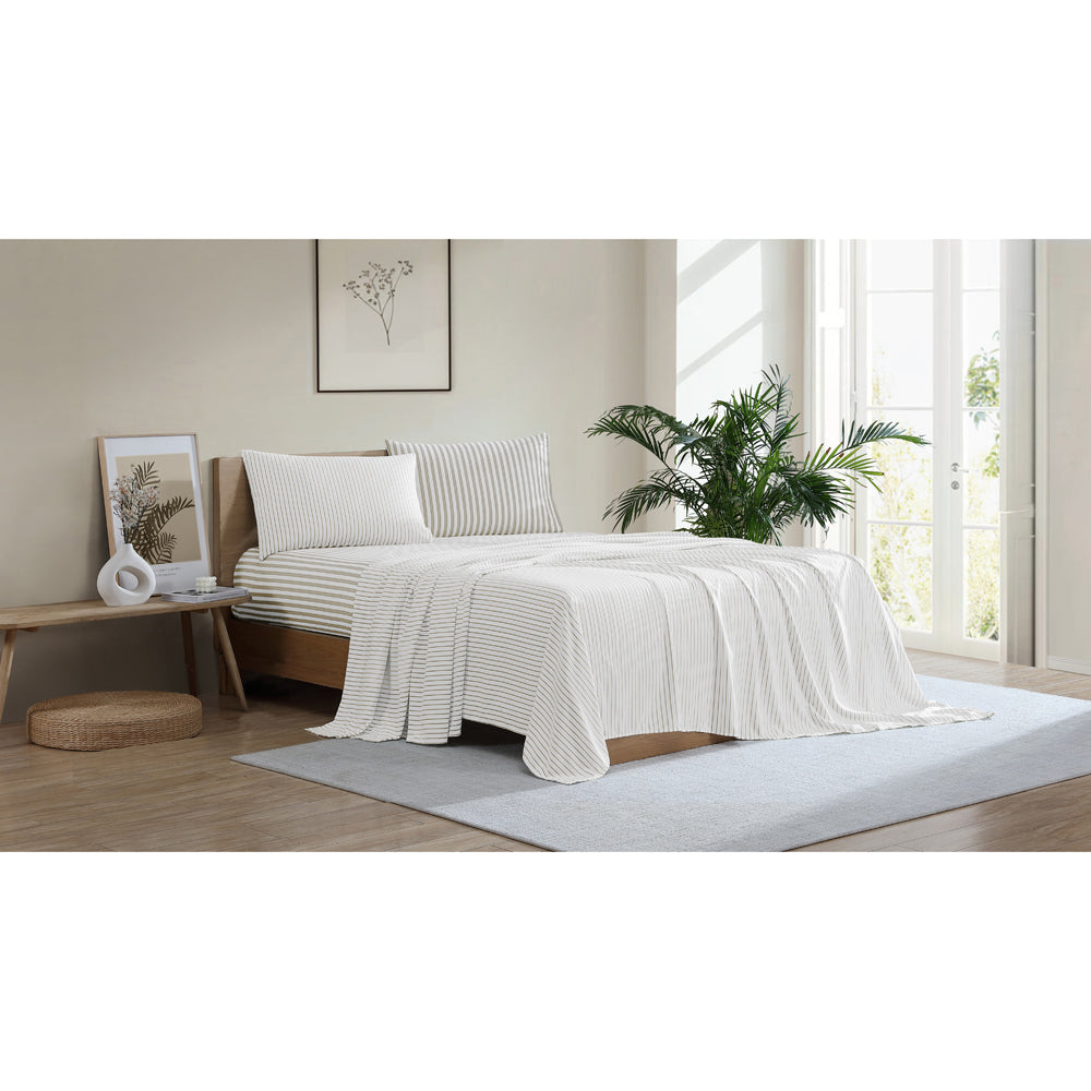 Ardor Boudoir Frankie Stripe Natural Sheet Set Lifestyle | My Linen