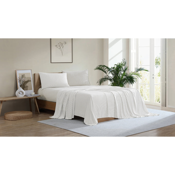 Ardor Boudoir Frankie Stripe Natural Sheet Set Lifestyle | My Linen