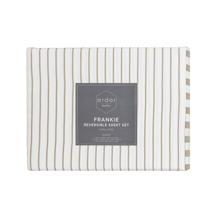 Ardor Boudoir Frankie Stripe Natural Sheet Set Packaged | My Linen